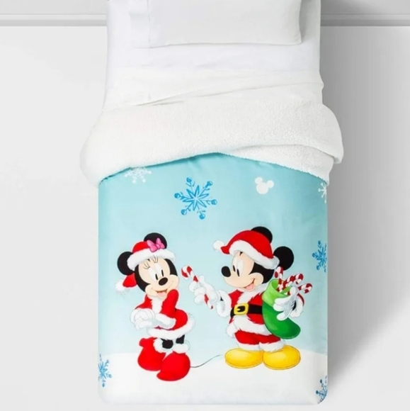 GUC Twin Mickey and Minnie Sherpa fleece duvet cover 62.5" x 85" - Picture 2 of 4